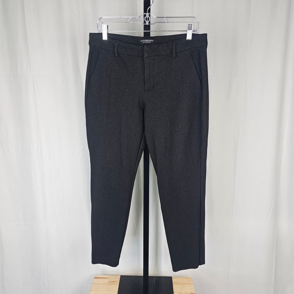 Liverpool Los Angeles Tapered Pants Black Textured Size 10/30 Modern Stretch